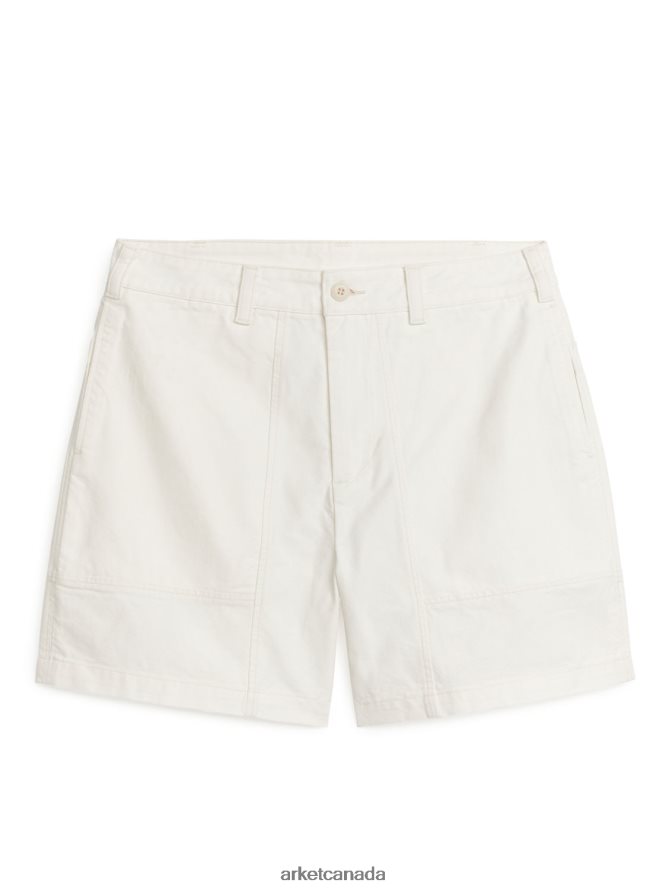 ARKET Clothing 4L826J1113 White Cotton Utility Shorts Men
