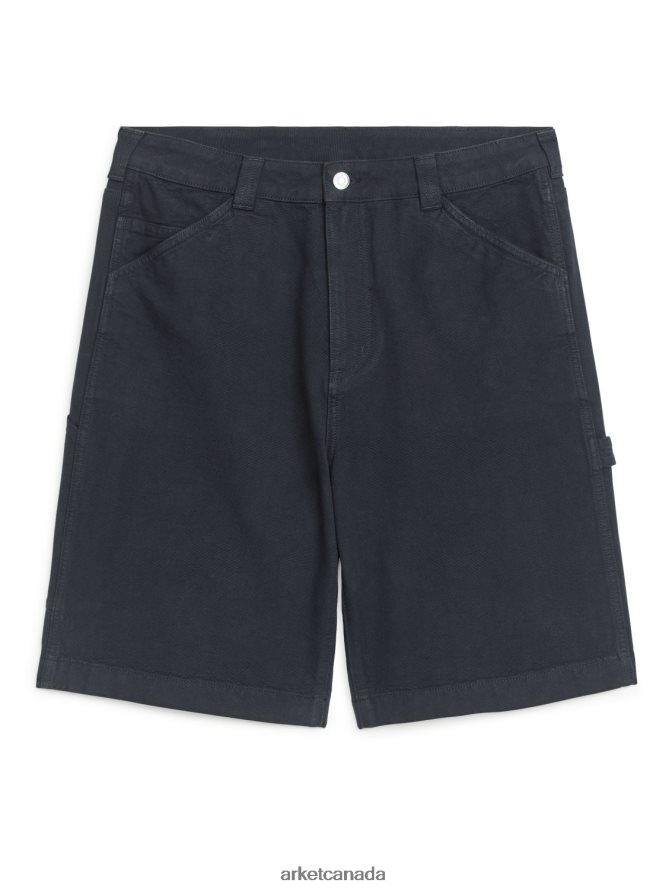 ARKET Clothing 4L826J1125 Dark Blue Cotton Utility Shorts Men