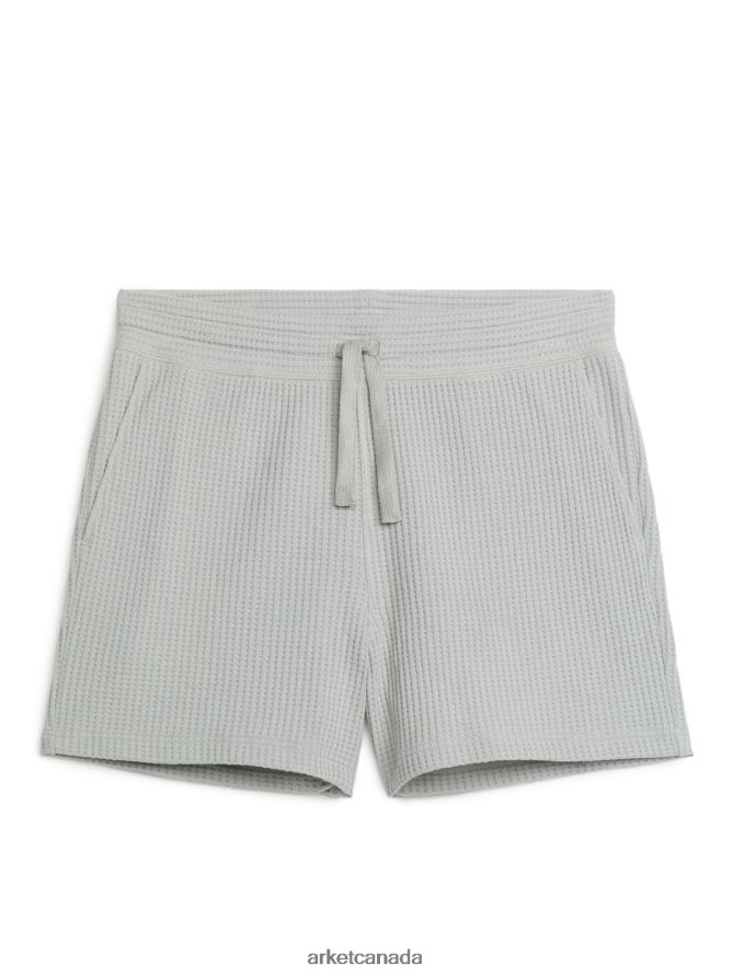 ARKET Clothing 4L826J1126 Grey Waffle-Knit Cotton Shorts Men