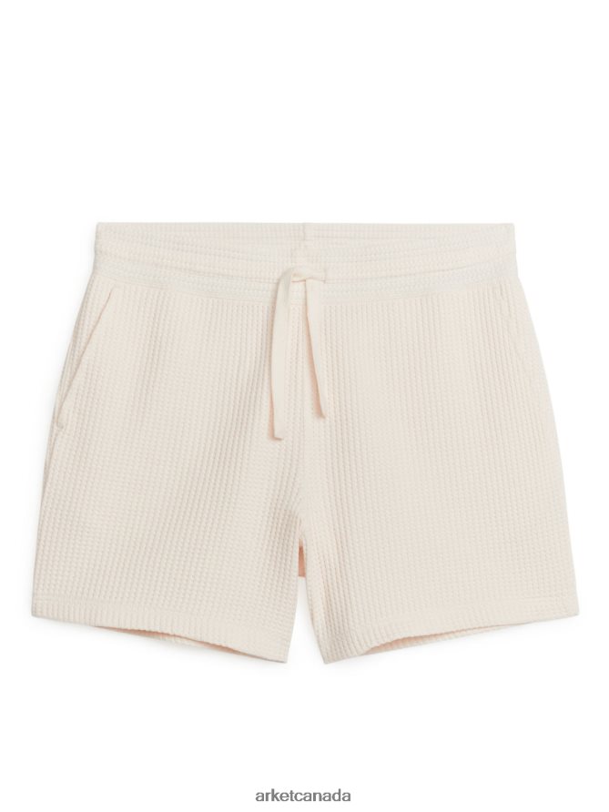 ARKET Clothing 4L826J1127 Off-White Waffle-Knit Cotton Shorts Men