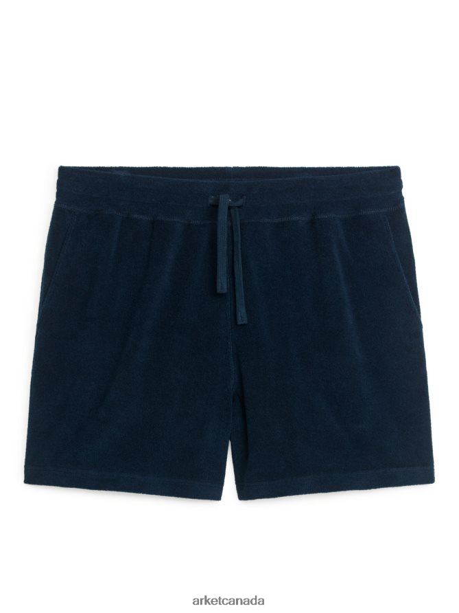 ARKET Clothing 4L826J1131 Dark Blue Towelling Shorts Men