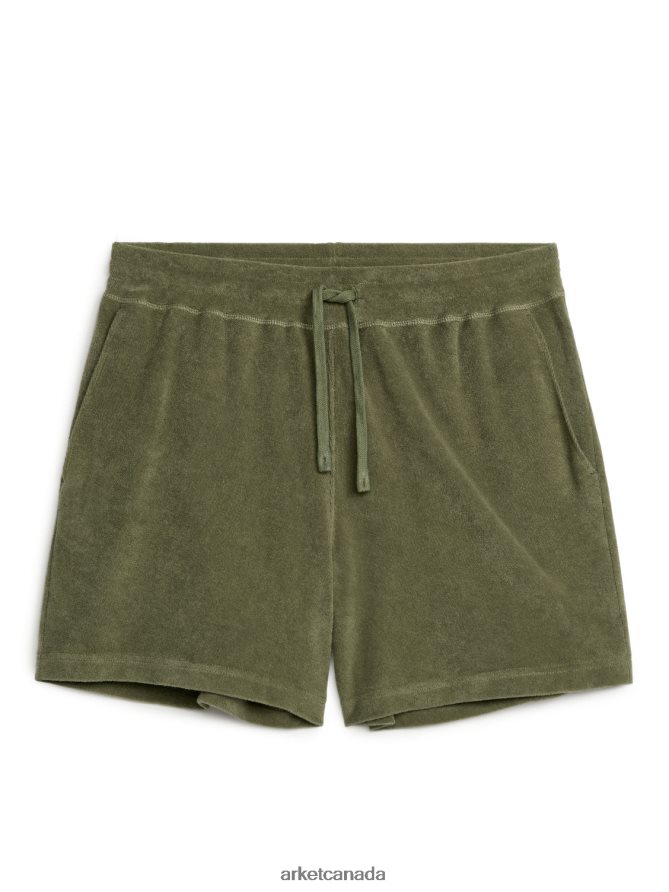 ARKET Clothing 4L826J1132 Green Towelling Shorts Men