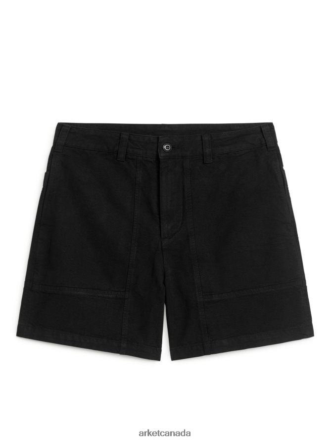 ARKET Clothing 4L826J1133 Black Cotton Utility Shorts Men