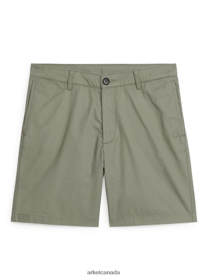 ARKET Clothing 4L826J1134 Khaki Green Cotton Shorts Men