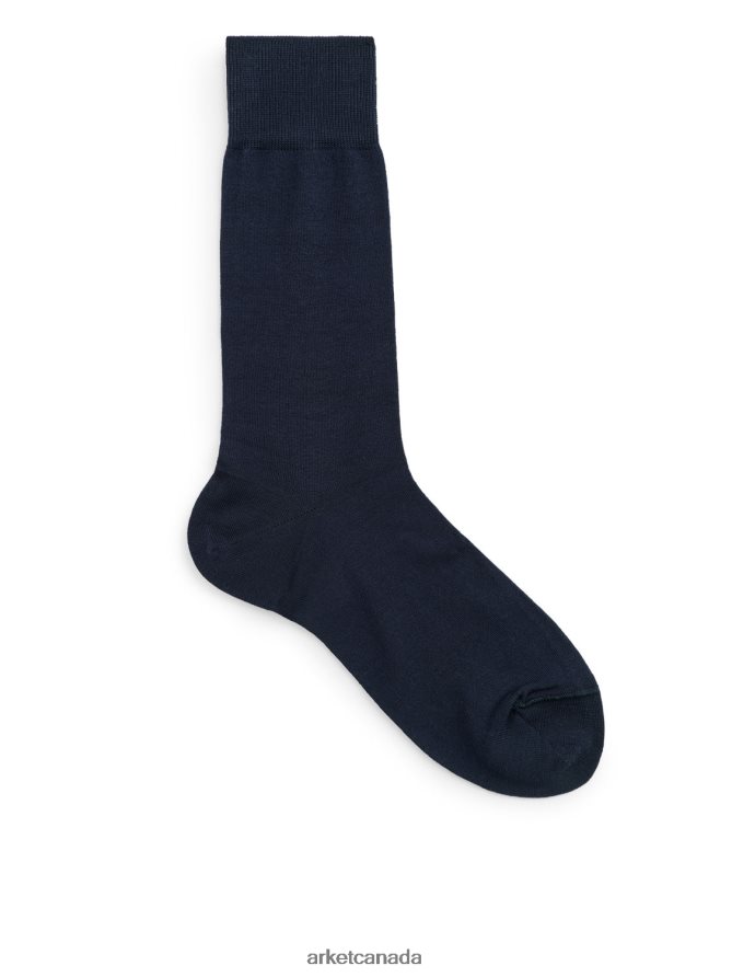 ARKET Clothing 4L826J1238 Blue Mercerised Cotton Socks Plain Men