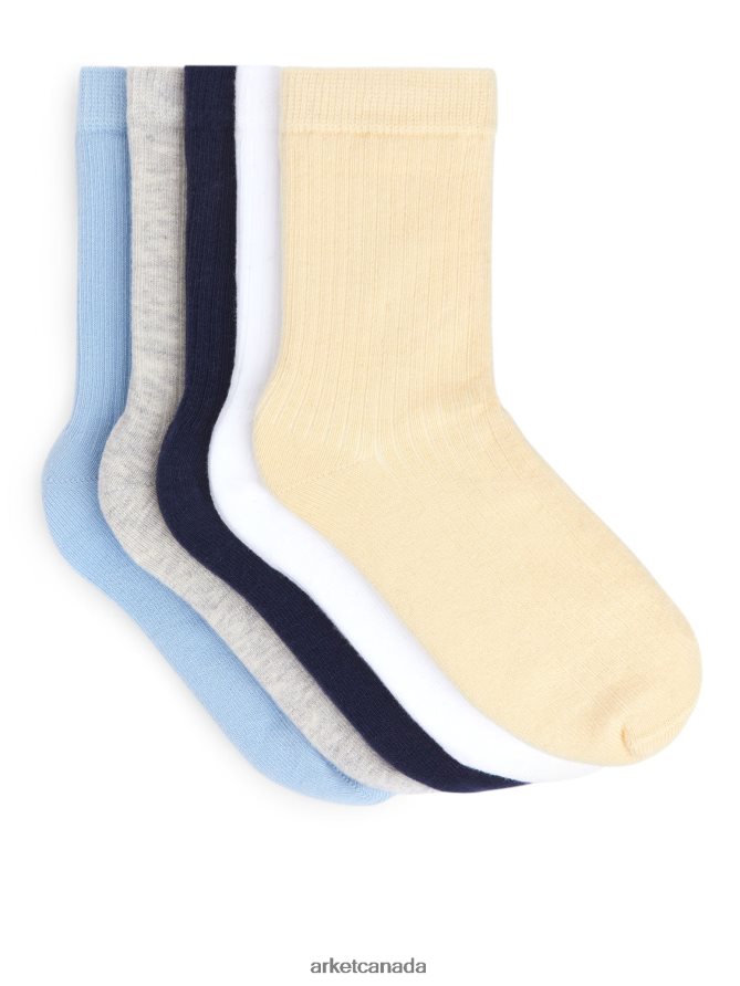ARKET Clothing 4L826J1604 Neutrals/Multi-Colour Rib Knit Socks Men