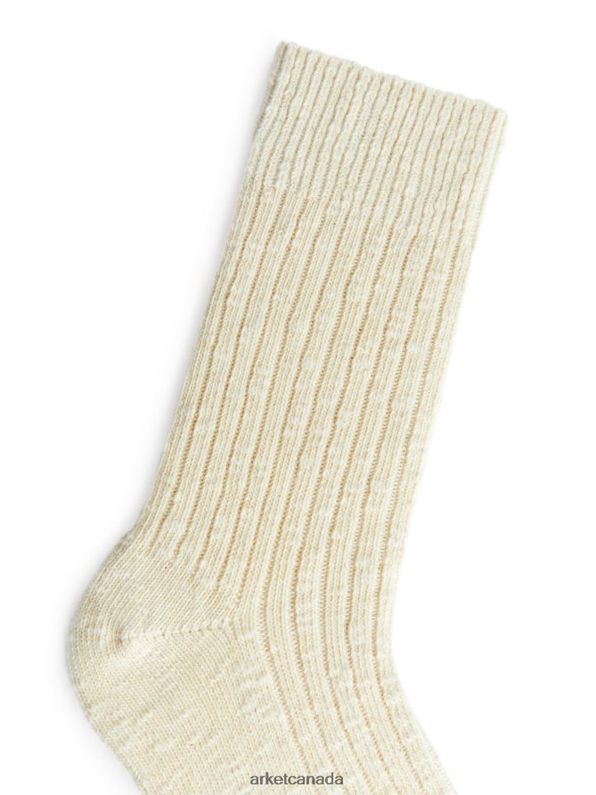 ARKET Clothing 4L826J579 Off-White Chunky Knit Socks Men