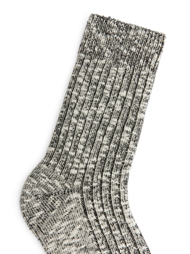 ARKET Clothing 4L826J581 Black/White Chunky Knit Socks Men