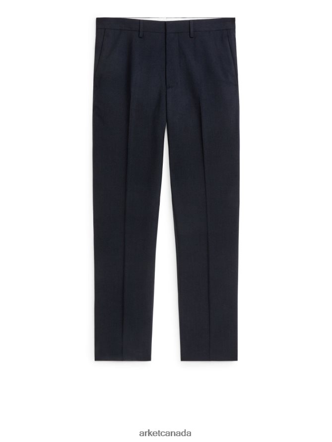 ARKET Clothing 4L826J1075 Dark Blue Slim Hopsack-Wool Trousers Men
