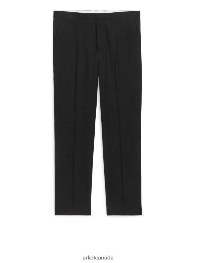 ARKET Clothing 4L826J1076 Black Slim Hopsack-Wool Trousers Men