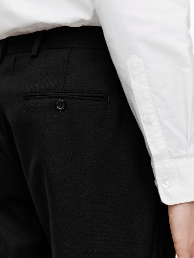 ARKET Clothing 4L826J1076 Black Slim Hopsack-Wool Trousers Men