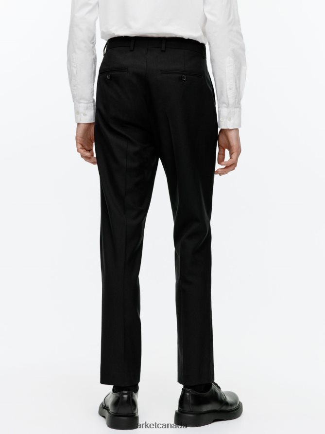 ARKET Clothing 4L826J1076 Black Slim Hopsack-Wool Trousers Men