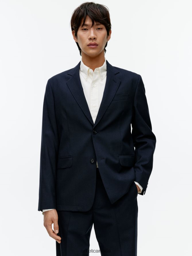 ARKET Clothing 4L826J1150 Dark Blue Modern Blazer Hopsack Men