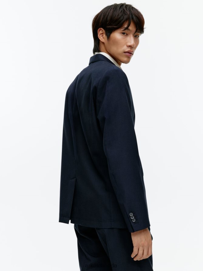 ARKET Clothing 4L826J1150 Dark Blue Modern Blazer Hopsack Men