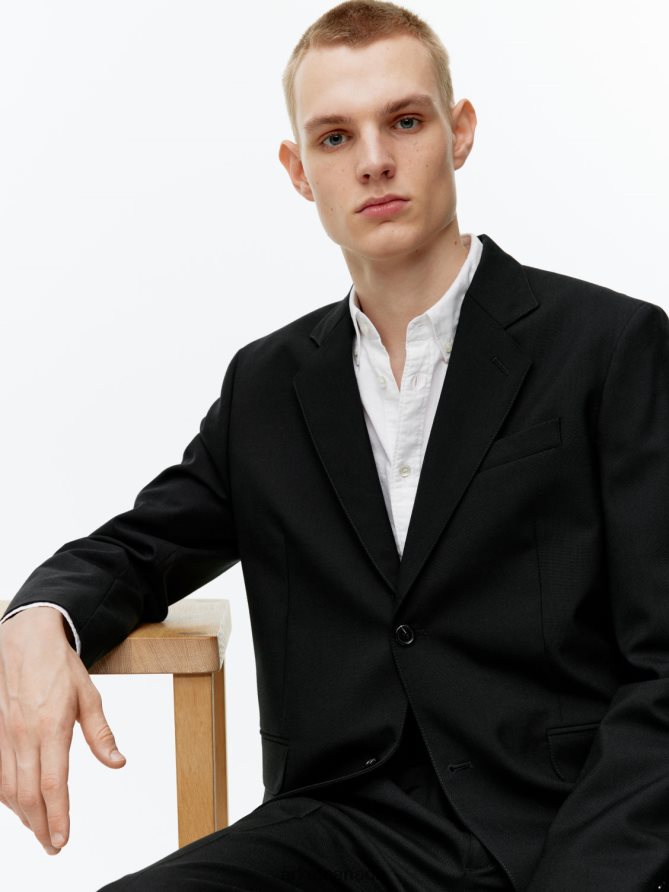 ARKET Clothing 4L826J1151 Black Modern Blazer Hopsack Men