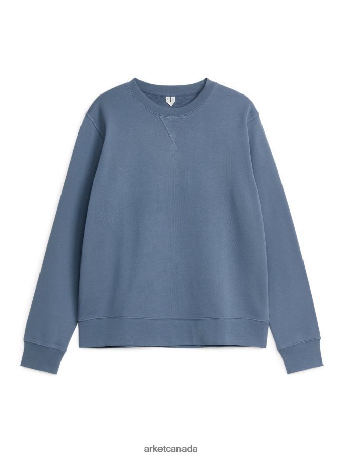 ARKET Clothing 4L826J913 Dusty Blue French Terry Sweatshirt Men