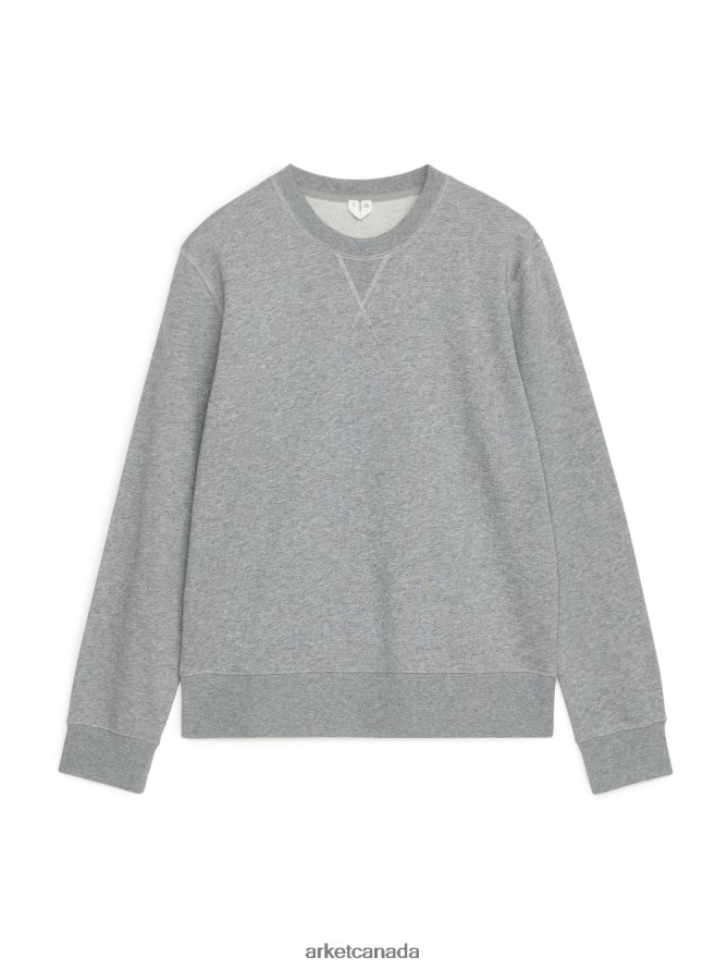 ARKET Clothing 4L826J914 Grey Melange French Terry Sweatshirt Men