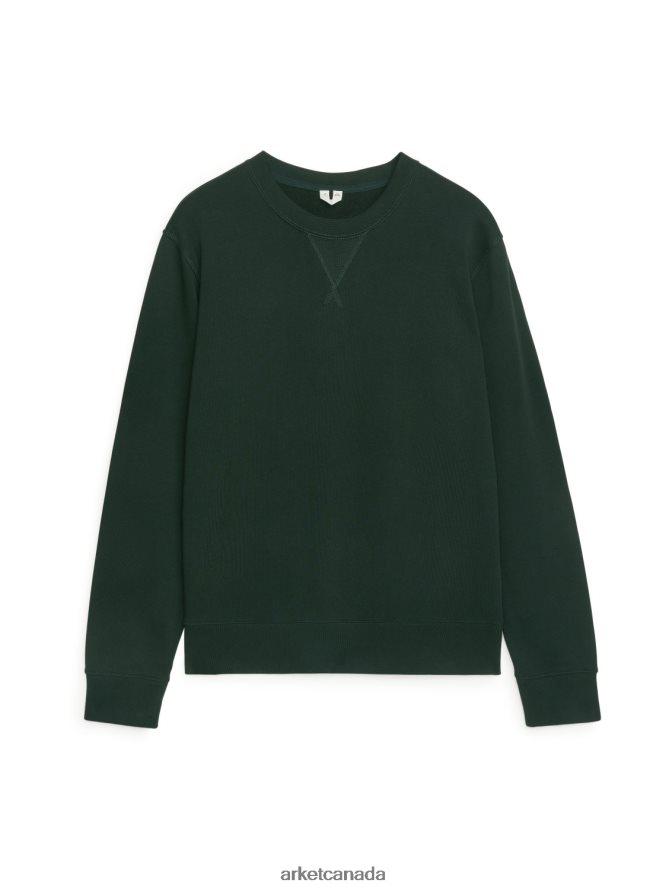 ARKET Clothing 4L826J917 Greenish Black French Terry Sweatshirt Men