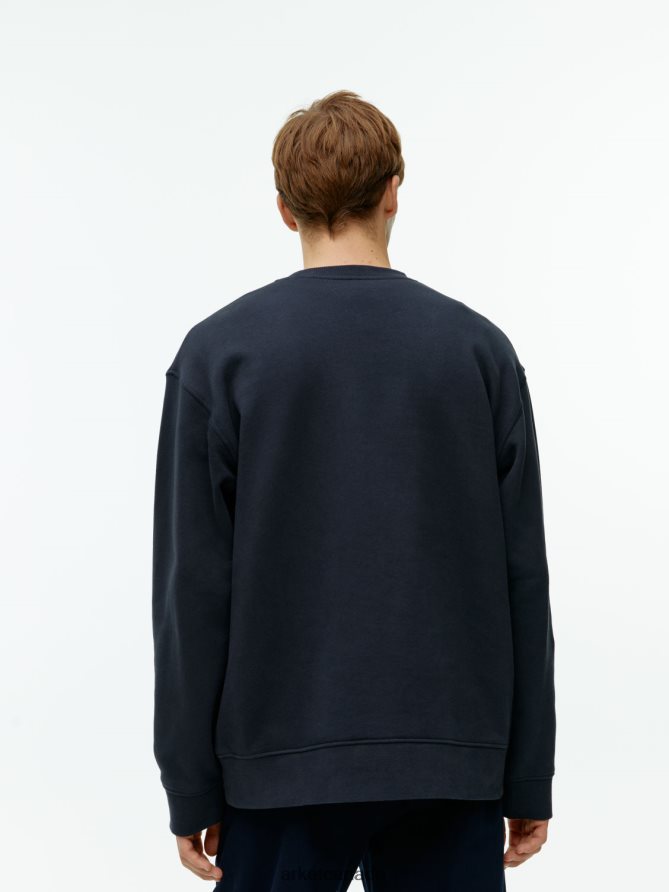 ARKET Clothing 4L826J920 Dark Blue Relaxed Terry Sweatshirt Men