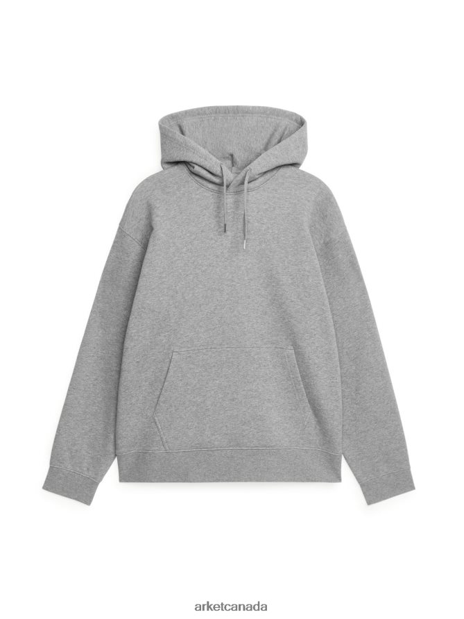 ARKET Clothing 4L826J921 Grey Melange Relaxed Terry Hoodie Men