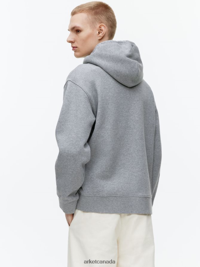 ARKET Clothing 4L826J921 Grey Melange Relaxed Terry Hoodie Men