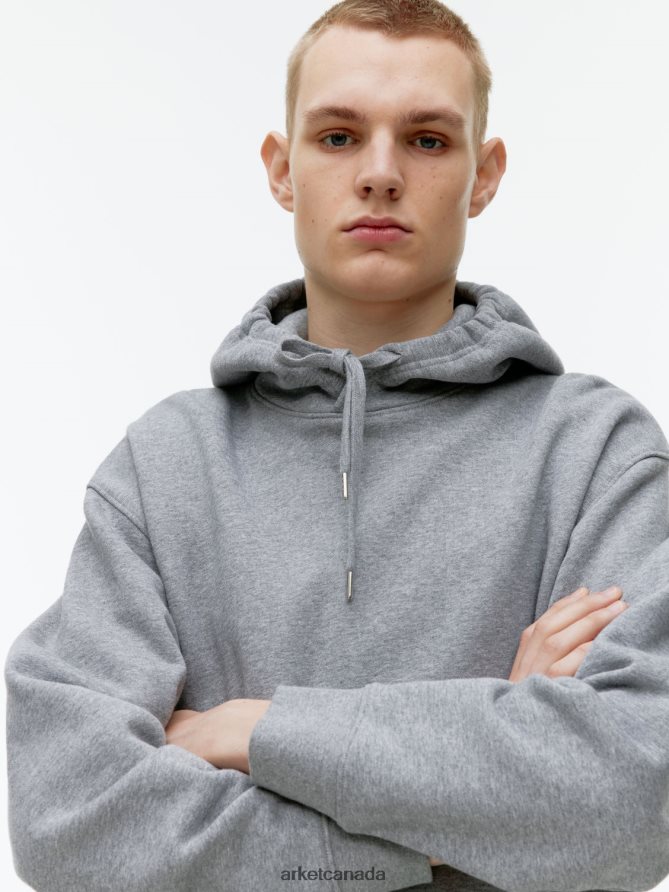 ARKET Clothing 4L826J921 Grey Melange Relaxed Terry Hoodie Men