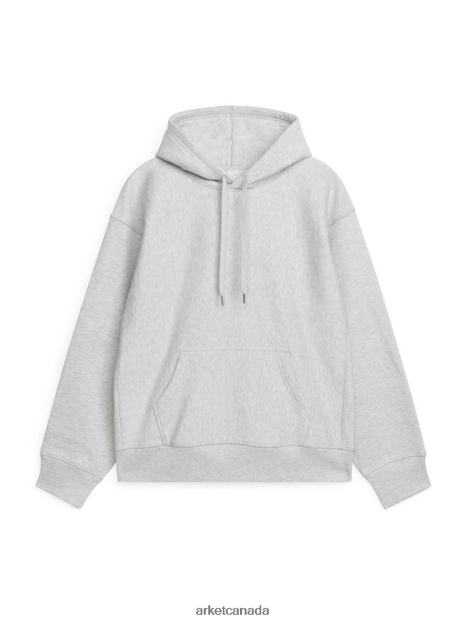 ARKET Clothing 4L826J922 Light Grey Loose Heavyweight Hoodie Men