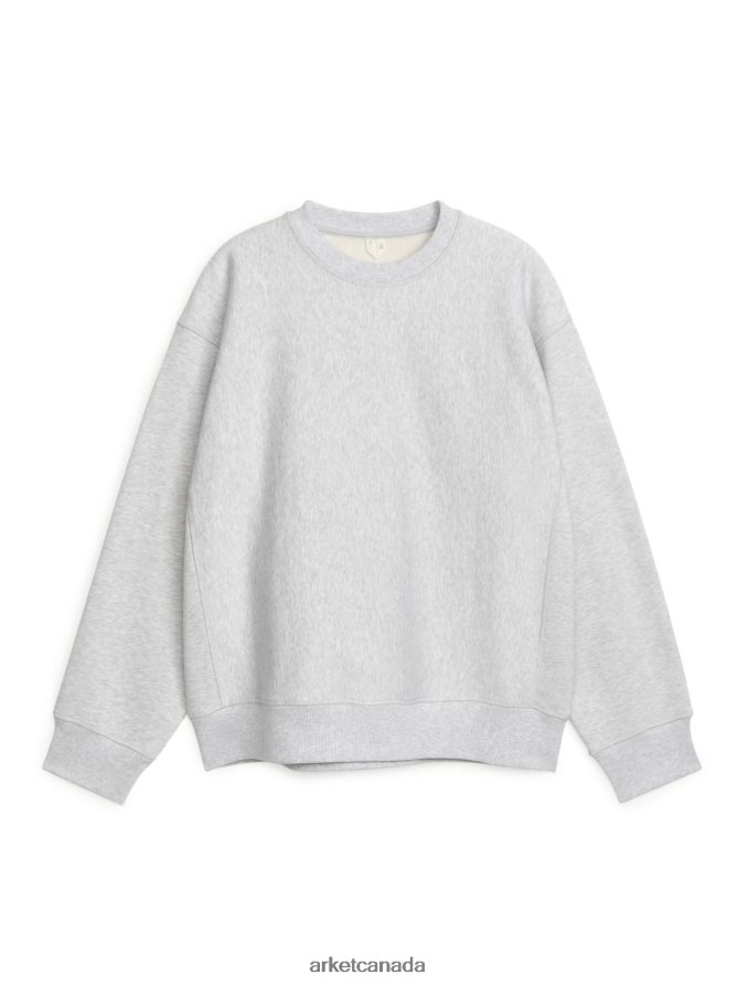 ARKET Clothing 4L826J923 Light Grey Loose Heavyweight Sweatshirt Men