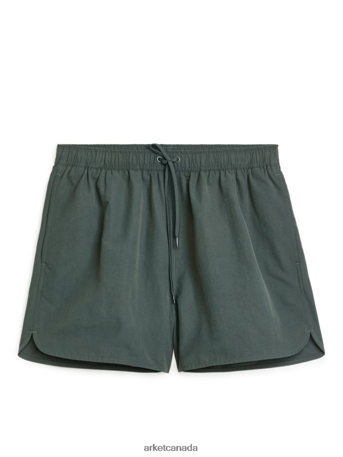 ARKET Clothing 4L826J1141 Dark Green Swim Shorts Men