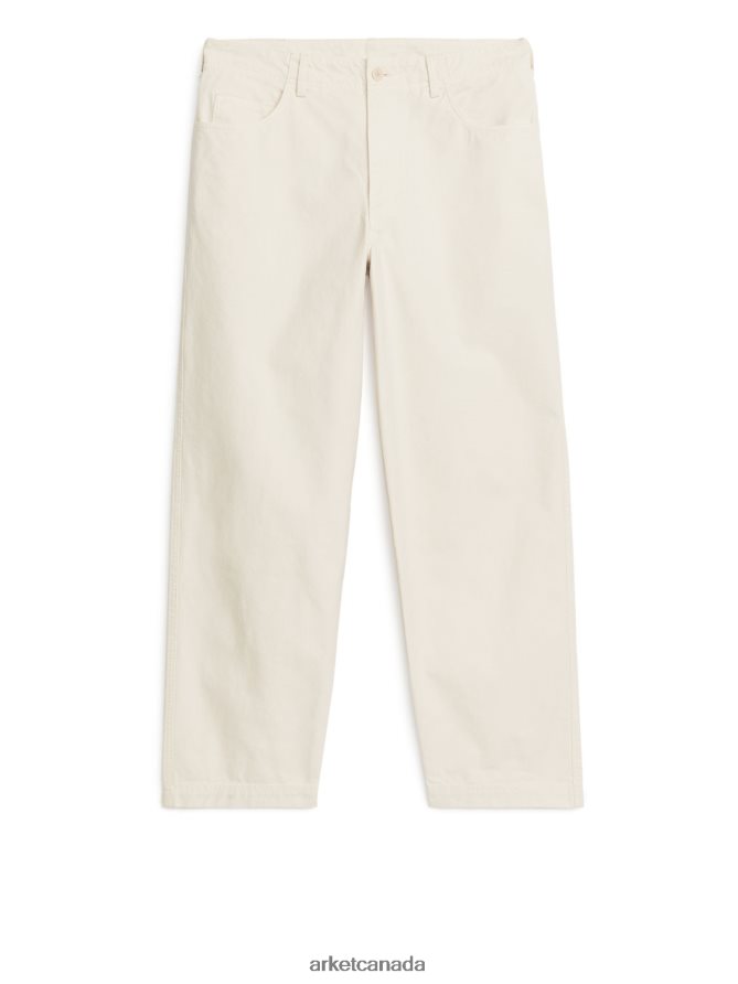 ARKET Clothing 4L826J1062 Off-White Cotton Trousers Men