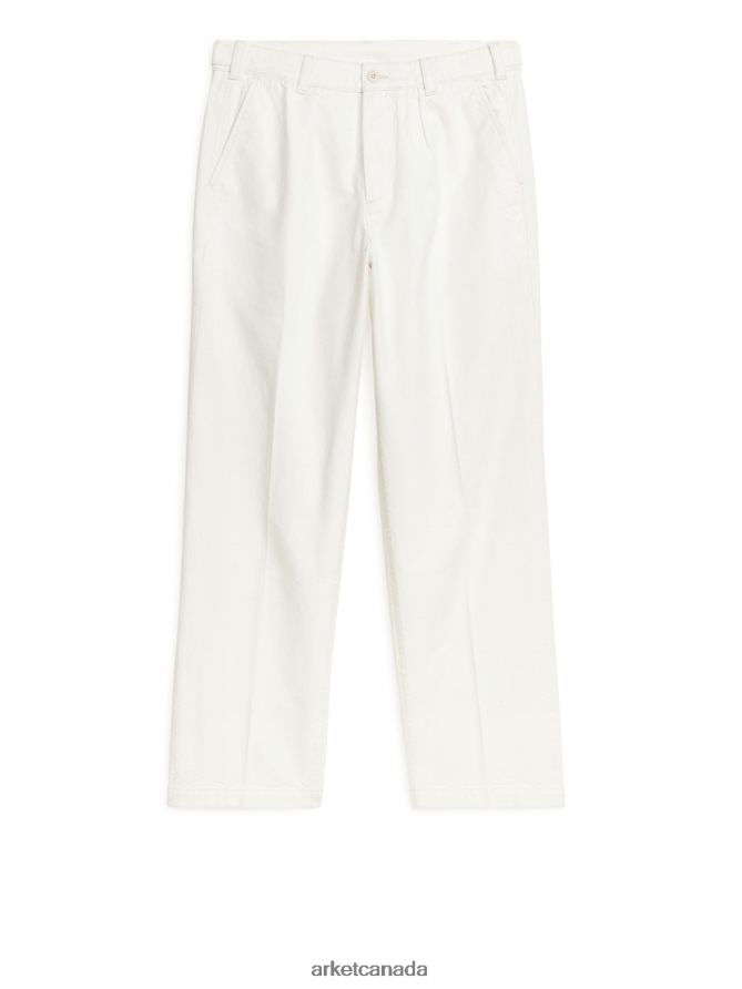 ARKET Clothing 4L826J1064 Off-White Cotton Canvas Utility Trousers Men