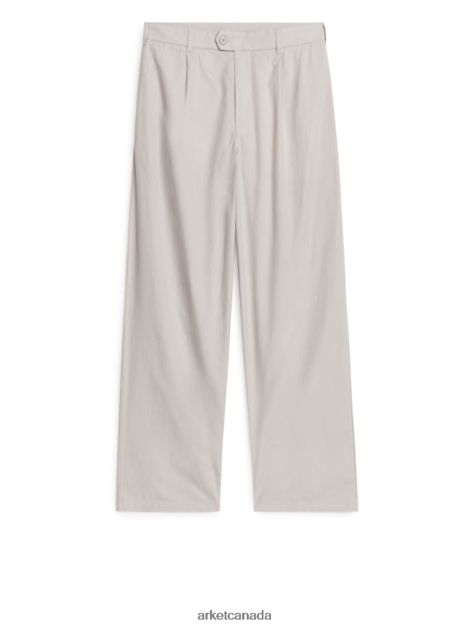 ARKET Clothing 4L826J1066 Beige Loose-Fit Cotton Trousers Men