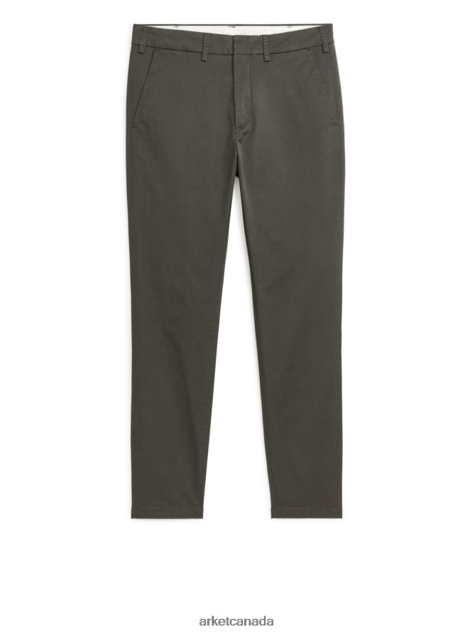 ARKET Clothing 4L826J1071 Khaki Green Slim Stretch Chinos Men