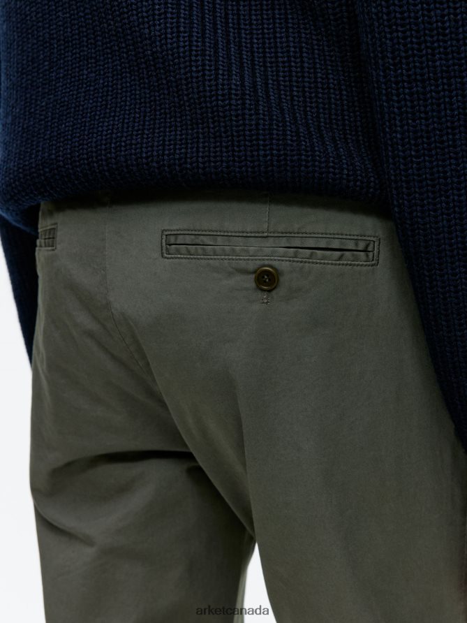 ARKET Clothing 4L826J1071 Khaki Green Slim Stretch Chinos Men