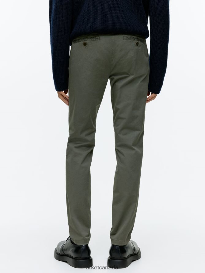 ARKET Clothing 4L826J1071 Khaki Green Slim Stretch Chinos Men