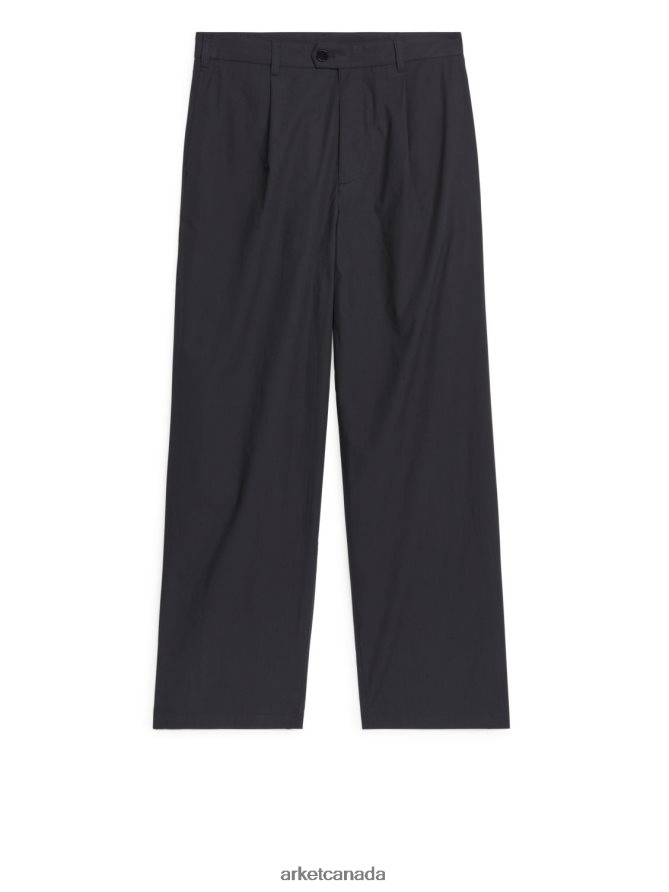 ARKET Clothing 4L826J1078 Black Loose-Fit Cotton Trousers Men