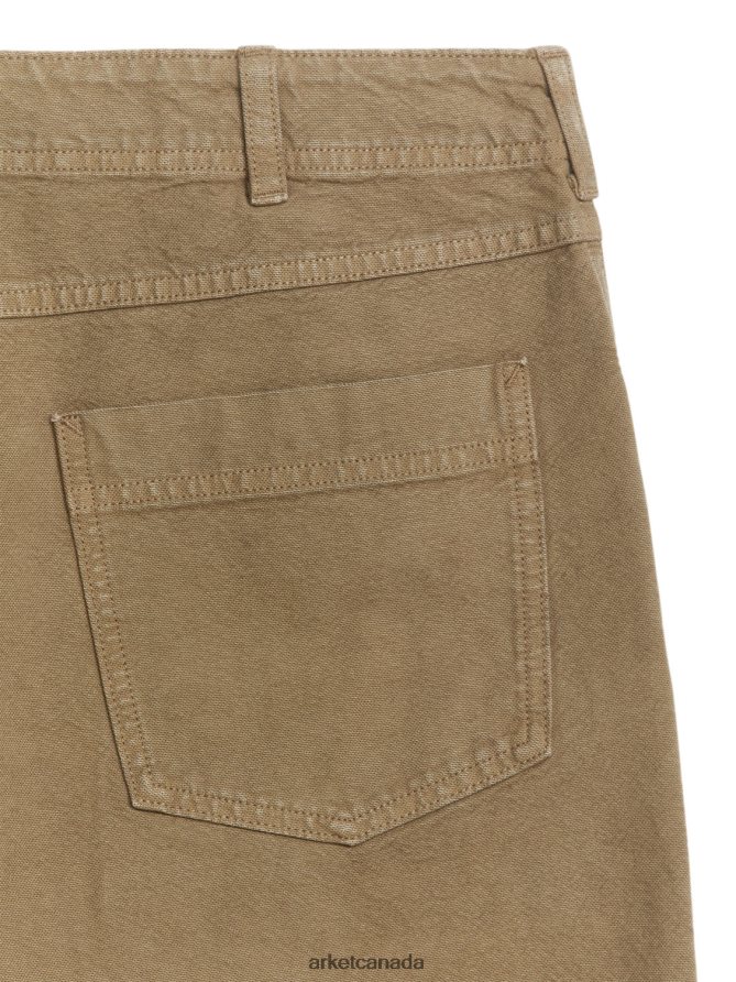 ARKET Clothing 4L826J1079 Dark Beige Cotton Trousers Men