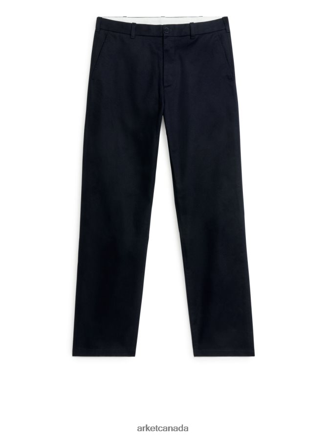 ARKET Clothing 4L826J1081 Dark Blue Regular Cotton-Stretch Chinos Men