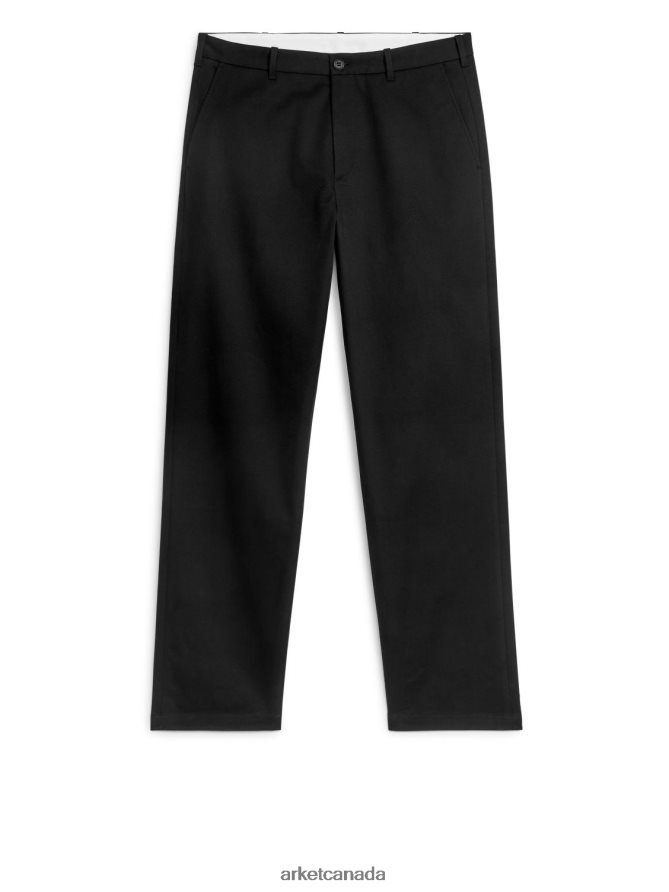 ARKET Clothing 4L826J1086 Black Regular Cotton-Stretch Chinos Men