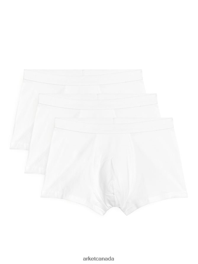 ARKET Clothing 4L826J1222 White Pima Cotton Trunks, Set of 3 Men