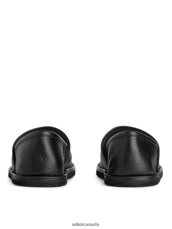 ARKET Footwear 4L826J1273 Black Slip-On Leather Shoes Men