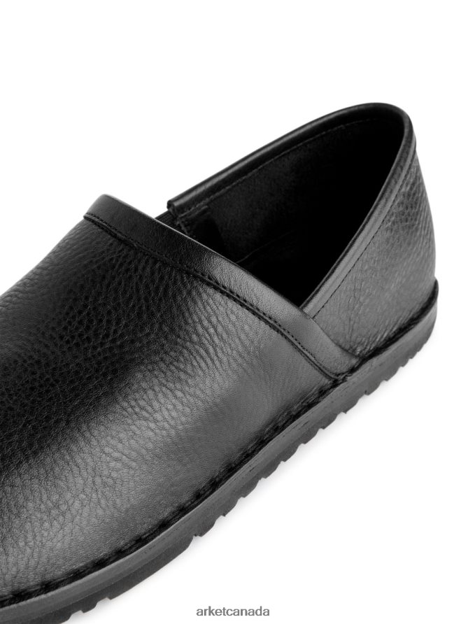 ARKET Footwear 4L826J1273 Black Slip-On Leather Shoes Men