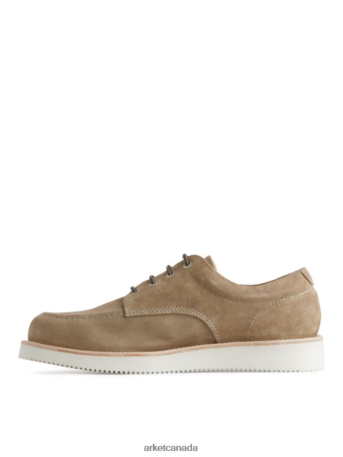 ARKET Footwear 4L826J1274 Beige Suede-VIBRAM Derby Shoes Men