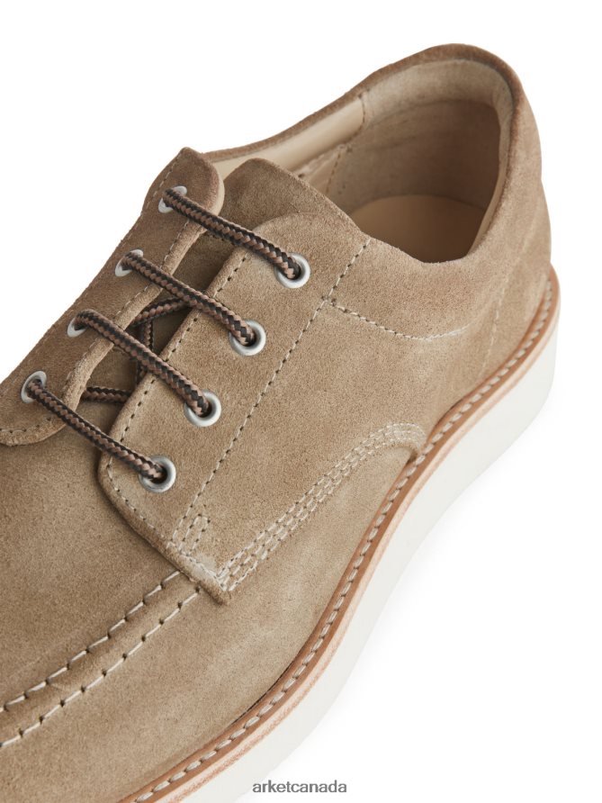 ARKET Footwear 4L826J1274 Beige Suede-VIBRAM Derby Shoes Men