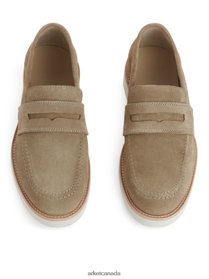 ARKET Footwear 4L826J1275 Beige Suede-VIBRAM Loafers Men
