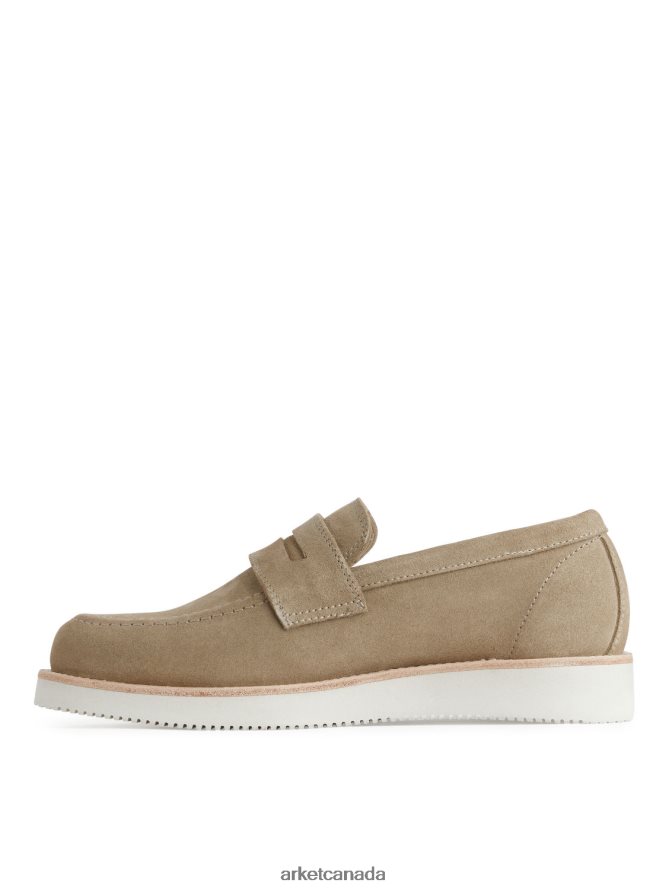 ARKET Footwear 4L826J1275 Beige Suede-VIBRAM Loafers Men