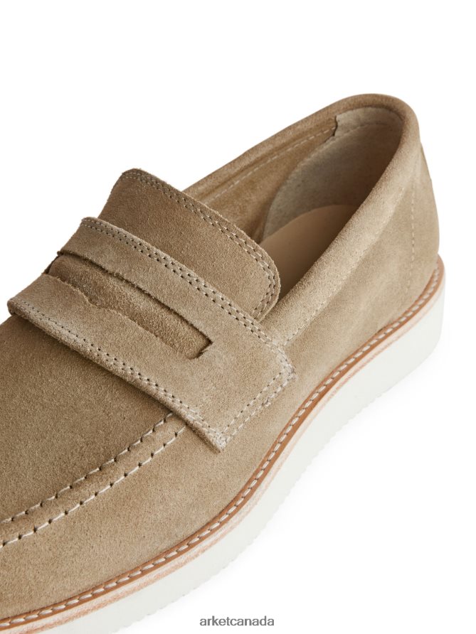 ARKET Footwear 4L826J1275 Beige Suede-VIBRAM Loafers Men