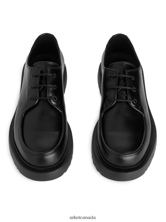 ARKET Footwear 4L826J1276 Black Leather Derby Shoes Men