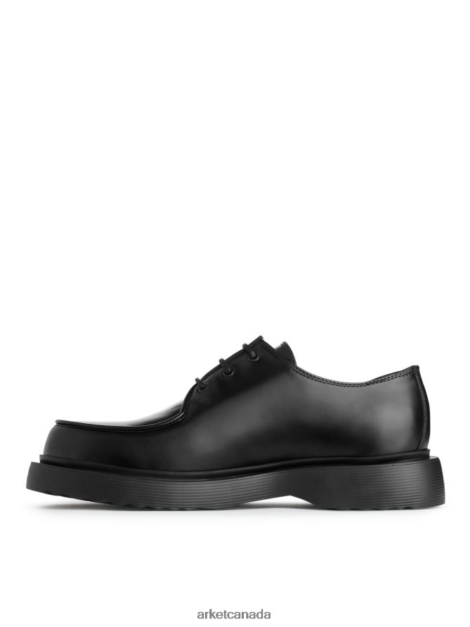 ARKET Footwear 4L826J1276 Black Leather Derby Shoes Men