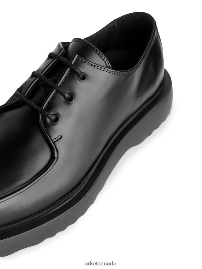ARKET Footwear 4L826J1276 Black Leather Derby Shoes Men
